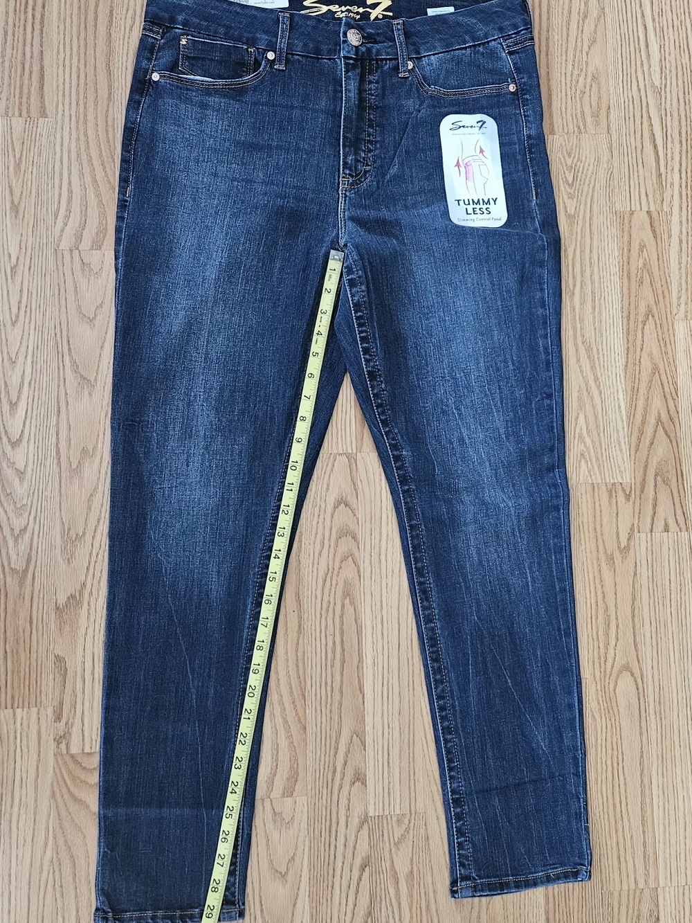 Seven 7 Tummyless High Rise Skinny Jeans Women's Size 14 Dark Wash NWT - Picture 10 of 15